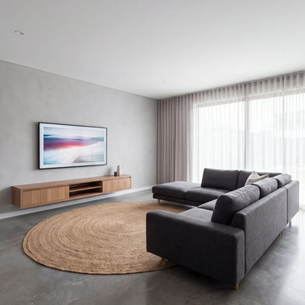Modern interior with microcement