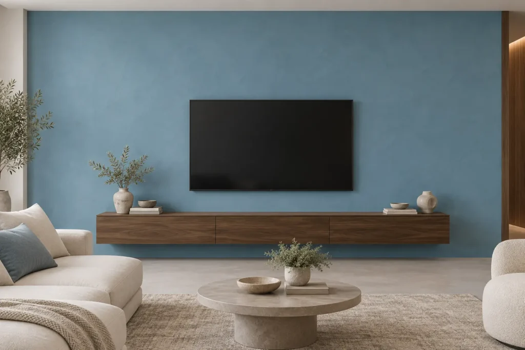 One component microcement tv wall