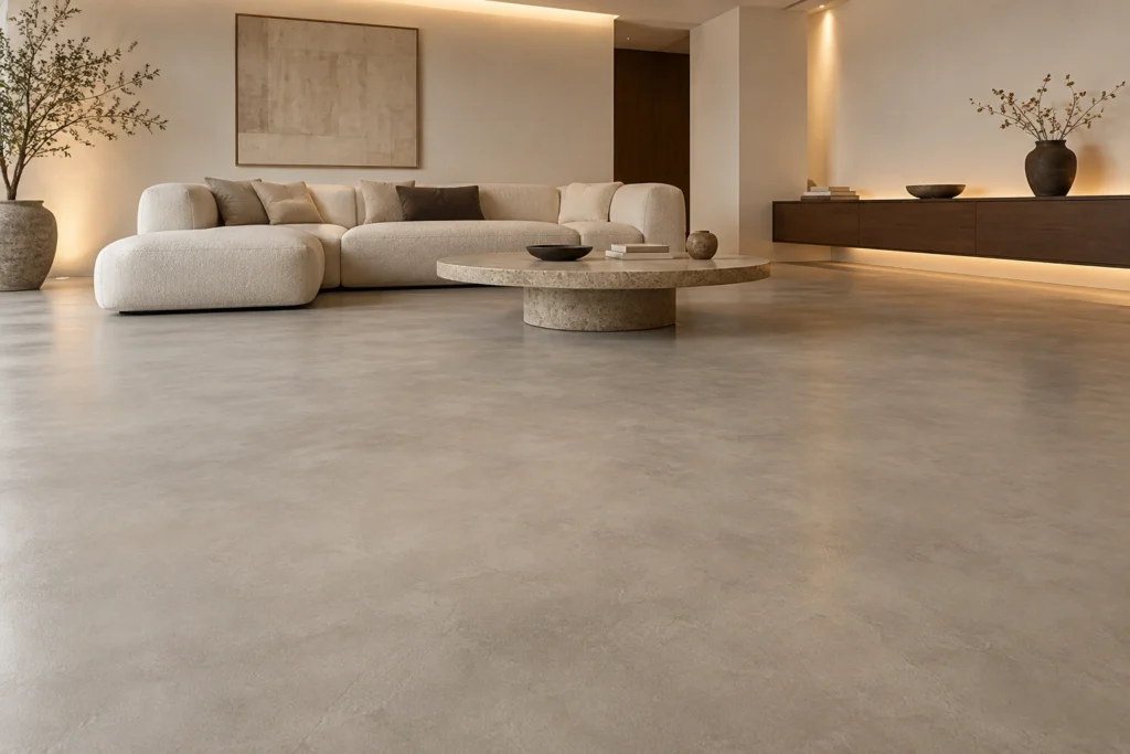 Two component microcement luxury floor